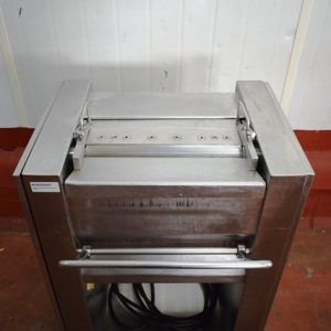 DESVELADORA MARCA WEBER MOD. ASE 453. EN ACERO INOXIDABLE. CON REGULADOR DE GROSOR DE CORTE. MAQUINARIA DE OCASIÓN PARA INDUSTRIA CÁRNICA.