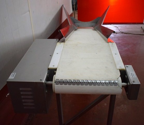CINTA ELEVADORA FAC CT-BS-2. CONSTRUIDA EN ACERO INOX. RUEDAS. CINTA DENTADA. MAQUINARIA DE OCASIÓN. INDUSTRIA CARNICA. ALIMENTACIÓN.